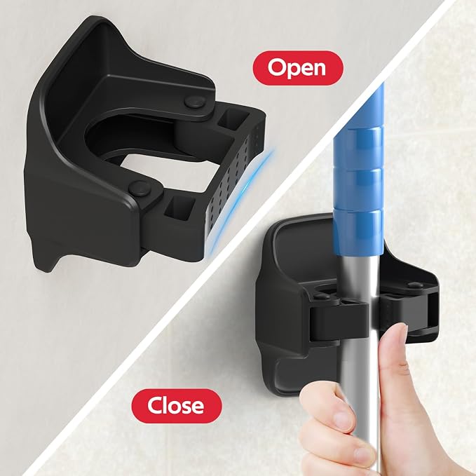 reliahom Broom Holder Wall Mount Mop Grippers organizer wall hanging,10Pack - Image 2