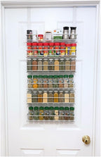 Evelots Over the Door Spice Rack Organizer, 6-Tier, Holds 54 Spices, White by Evelots