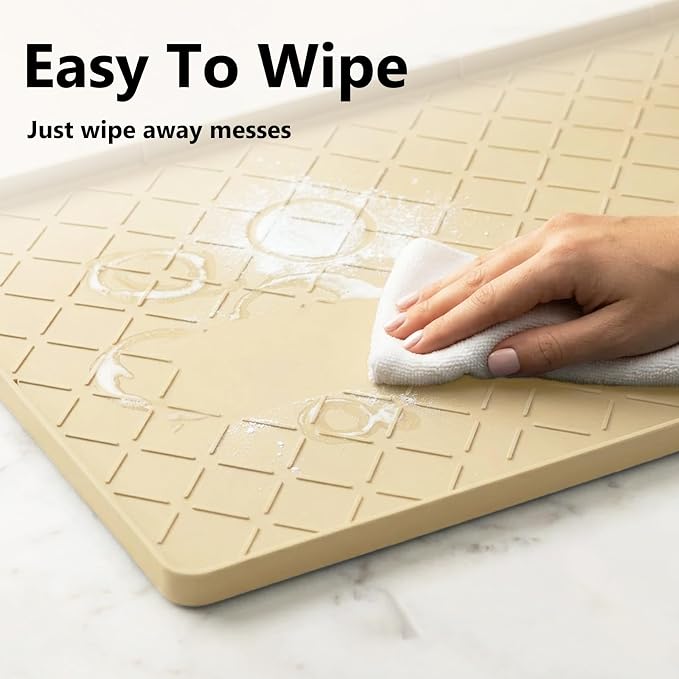 Mateeylife Under Sink Mat Kitchen Waterproof, Silicone Sink Tray 22"X19" - Image 8