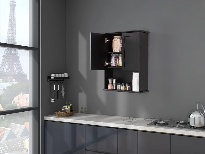 VANIRROR Bathroom Wall Mounted Wood Medicine Cabinet with Adjustable Shelf - Image 6