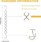 6 Pack Space Saving Metal Collapsible Hangers for Heavy Clothes, 22Lbs Capacity Hook Closet Space Savers Metal Hanger Organizer for Dorm, Room Essentials Storage Sliver - Image 2