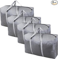 100L Extra Large Storage Bags, Big Moving Bags with Strong Zippers & Carrying Handles, Packing Bags for Moving, Storage, Travel and Camping, Storage Totes For Space Saving (Grey, 4 Pack) by Peyorom