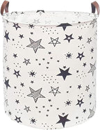 Waterproof Laundry Hamper Collapsible Laundry Basket Leather Handle Laundry Bag Large Clothes Storage Toy Organization for Bathroom Bedroom Laundryroom College Dorms (Caisanjiao-001) by %E2%80%8ETeLUVHome