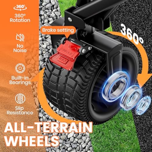 Beach Wagon Carts Foldable 570LBS Collapsible Wagon with Big All-Terrain Wheels for Sand 330L Heavy Duty Utility Carts with Cup Holders for Garden, Camping, Grocery, Black - Image 4