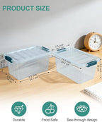 Storage Bins with Lids 6 Pack Clear Storage Containers, 7 Quart Stackable Plastic Containers with Secure Buckle Latch, Durable Storage Box Organizer for Pantry, Closet, Office & Classroom, Blue - Image 2