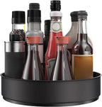 VAEHOLD Lazy Susan Stainless Steel Spice Rack Turntable for Pantry Cabinet - Decorative Trays Storage Containers Organizer for Kitchen Cabinet, Snacks, Bathroom (7 1/2 inches) (7 1/2'' Black) by VAEHOLD