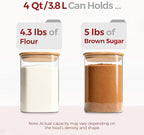 Glass Flour Containers with Lids 1 Gallon 2 Pack Pantry Organization - Image 3