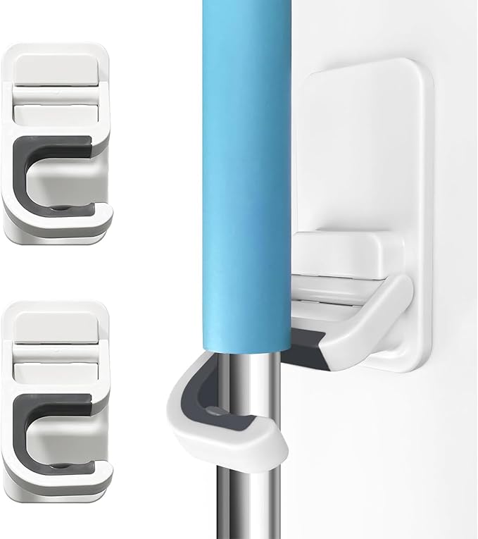 Broom Holder Wall Mount, 2 Pack Self Adhesive Mop Organizer Wall Hanging by Unknown