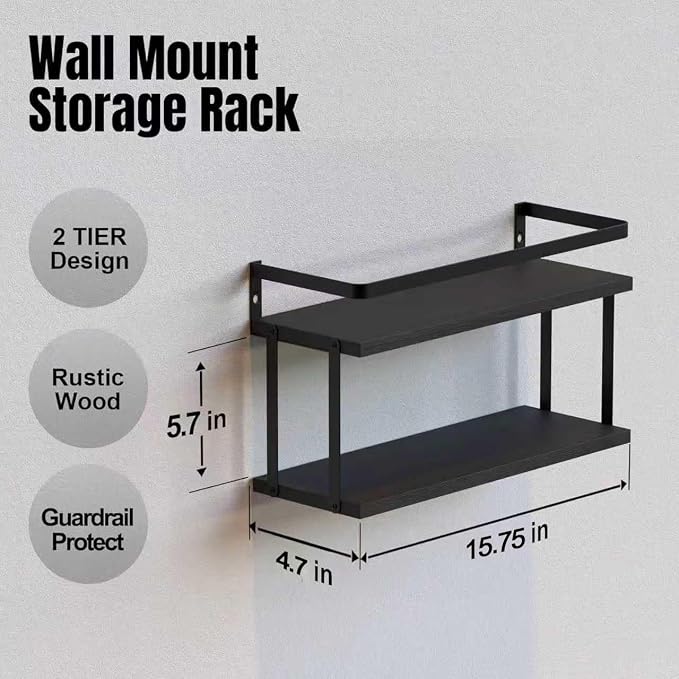 RICHER HOUSE Floating Shelves Bathroom, Wall Mounted Shelf Over Toilet - Image 2