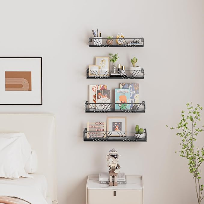 Amaoot Floating Shelves for Wall Set of 4, Wall Shelf Wood Floating Shelf - Image 6