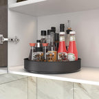 VAEHOLD Lazy Susan Stainless Steel Black Spice Rack Turntable for Pantry Cabinet - Decorative Trays Storage Containers Organizer for Kitchen Cabinet, Snacks, Bathroom (12 inches) - Image 3