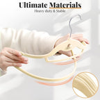 Velvet Felt Stackable Hangers 50 Pack, Thin & Space Saving, Ivory | Non Slip, 15Lbs Capacity Heavy Duty With 360° Swivel Hook, Shoulder Notches, No Shoulder Bump, for Coat Suit Shirt Dress - Image 6
