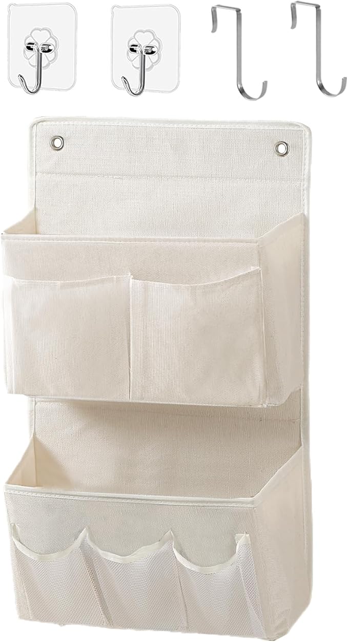 Wall Hanging Organizer – Over the Door Storage & Behind Door Organizer for Dormitory, Bathroom, Bedroom, Kitchen, Nursery, Space-Saving (White, 1 Pack) by Someteth