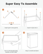 SOLEDI 90L Laundry Hamper with Lid, Large Collapsible Laundry Basket - Image 6