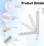 2 Pack Over The Door Hanger Folding Clothes Drying Rack, Folding Hanging Coat Rack for Indoor Laundry Room Compact Small Space Foldable Portable Clothing Hanger Hook Collapsible (Wihte-2(Upgraded)) - Image 3