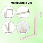 BAKON Over The Door Hanger Folding Clothes Drying Rack, Folding Hanging Coat Rack for Indoor Laundry Room Compact Small Space Foldable Portable Clothing Hanger Hook Collapsible-4 Pack (Beige) - Image 5