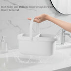 Pulseplay Plastic Shower Caddy Basket with Handle,White - Image 2