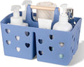 Portable Shower Caddy Plastic Shower Basket Organizer with Handle Dark Blue by Anyoifax