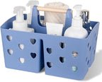 Portable Shower Caddy Plastic Shower Basket Organizer with Handle Dark Blue by Anyoifax