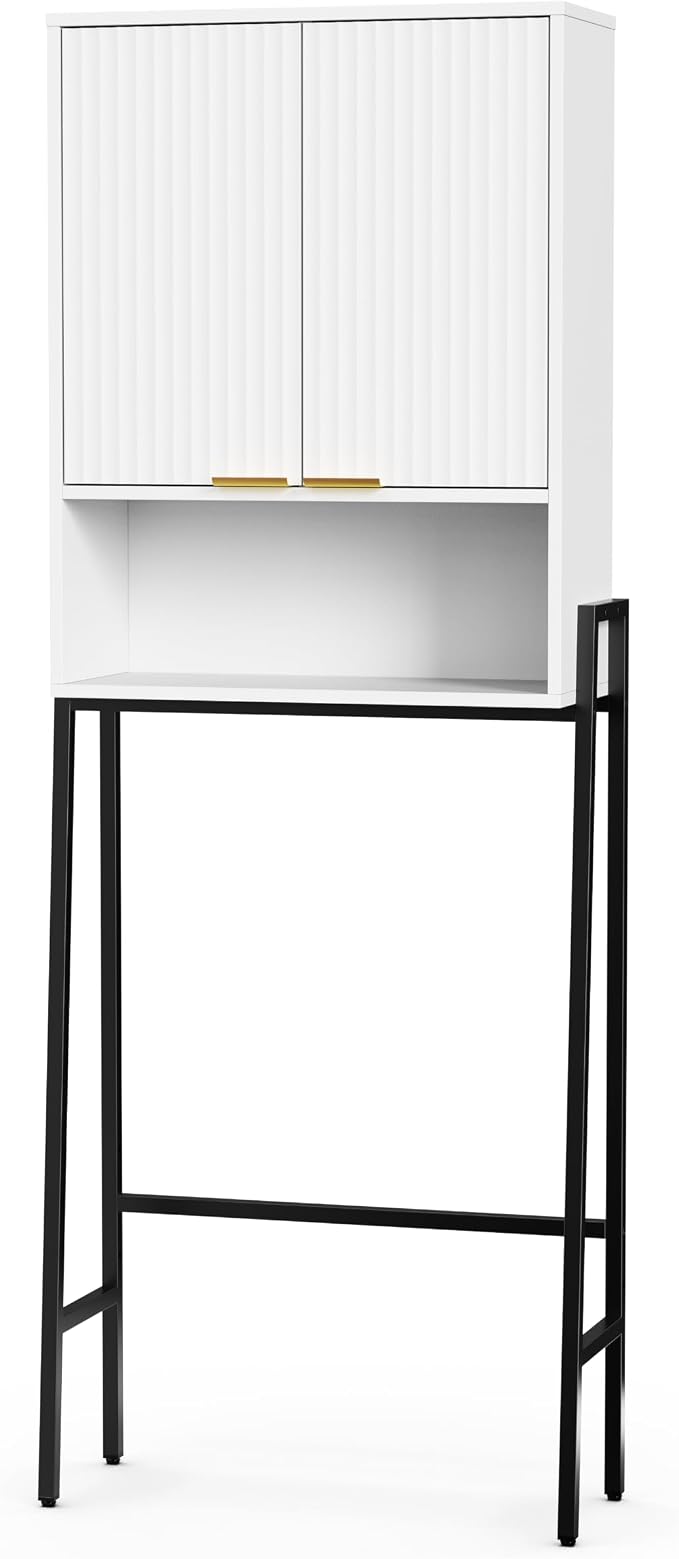 Over The Toilet Storage Cabinet,25" W Bathroom Organizer, White - Image 9
