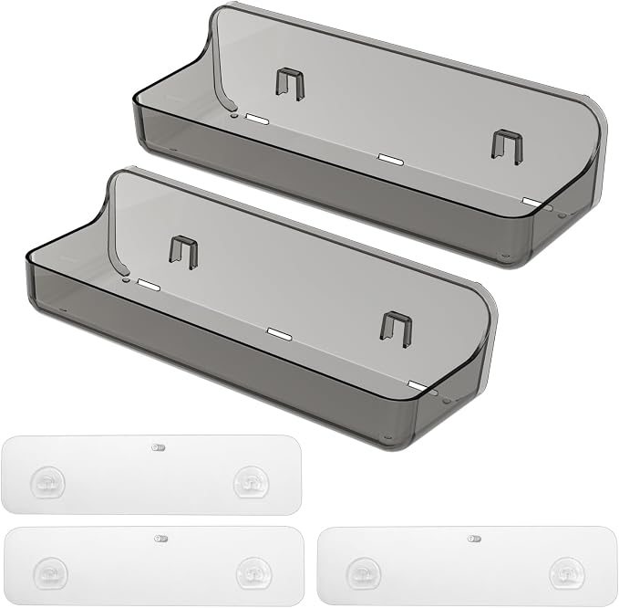 Diesisa Acrylic Wall Mount Organizer, Adhesive Shelves,2Pc Bathroom Shelves - Image 8