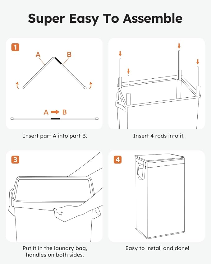SOLEDI Slim Laundry Basket with Lid, Narrow Laundry Hamper for Small Space - Image 7