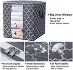 Storage Bags 4 Pack 100L Clothes Organization and Storage Containers | Large Blanket for Comforters,Bedding, Foldable Organizer with Reinforced Handle, Clear Window, Sturdy Zippers, Grey - Image 5