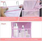 Hanging Closet Organizer, 4 Shelf Over The Door Organizer with 2 Hooks, Space Saving Behind the Door Storage Shelves for Pantry, Bathroom, Bedroom, Nursery(Color:Pink) - Image 5