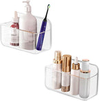 CGBE 2-Pack Cabinet Door Organizer, Self Adhesive Bathroom Shelves, Clear by CGBE