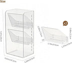 PAVSTINE Medicine Cabinet Organizer with Adjustable Dividers, Clear Open Storage Compartment, Space-Saving Makeup Brush Holder for Bathroom, Wall Cabinet, Vanity Countertop (2-Tier Full Slant) - Image 2