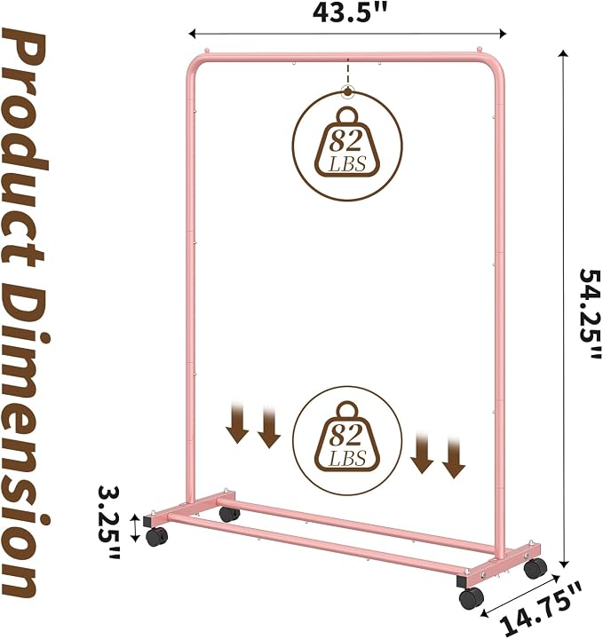 Simple Trending Clothes Clothing Garment Rack, Clothes Organizer, Pink - Image 7