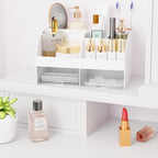 Makeup Organizer with Drawers, Cosmetic Storage for Dresser Vanity and Bathroom Countertop, Beauty Holder for Lipstick Brush, Skincare Organizer for Vanity, Cosmetic Display Case (White) - Image 6