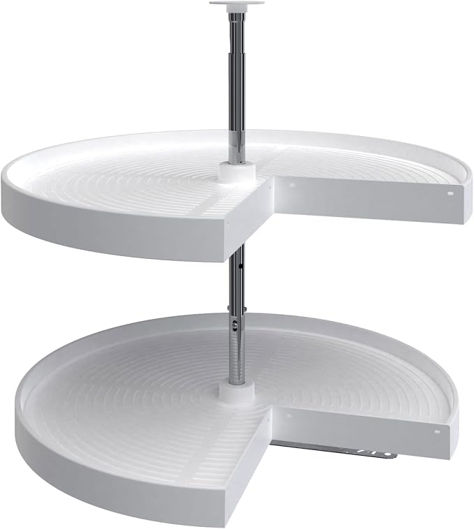 Rev-A-Shelf 28" Dual Tier Lazy Susan Organizer for Corner Cabinets, White by Rev-A-Shelf