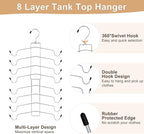 TOPIA HANGER 2 Pack Tank Top Hanger, 8 Layers Bra Hanger Space Saving, Sport Yoga Bras Holder, Closet Organizers and Storage for Camisoles Tank Tops Sports Yoga Bras Swimsuits, Silver CT79B - Image 6