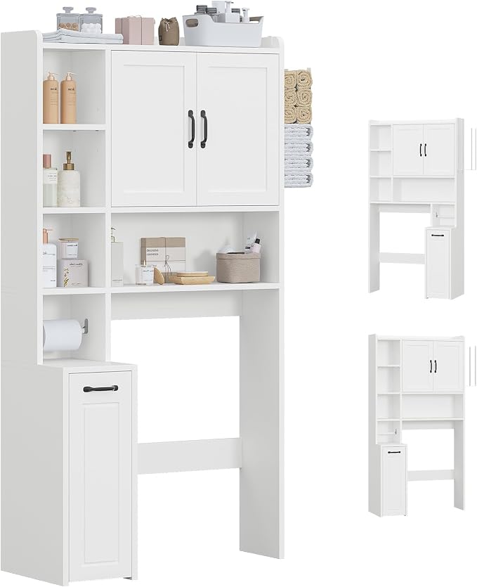UPOSOJA Over The Toilet Storage Cabinet with Pulley Bathroom Storage Cabinet, White-Type B - Image 9
