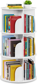 SpaceAid 3 Tier Rotating Bookshelf Tower, Spinning Bookcase Lazy Susan, Revolving 360 Book Shelf Storage Round Carousel, Vertical Rotate Turning Spiral Corner Organizer, White by SpaceAid