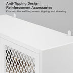 Launica 65 Inch Over The Toilet Storage Cabinet Wood and Metal White Oak - Image 6