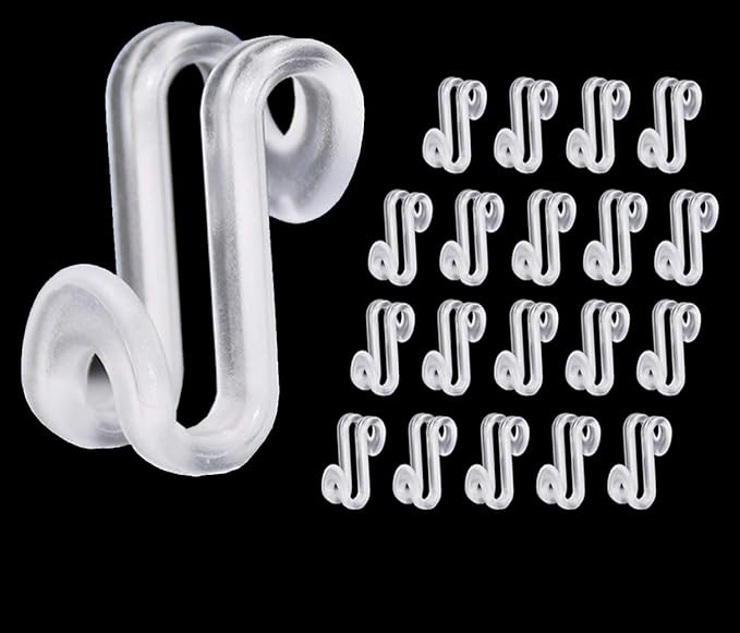 60 Pcs Clothes Hanger Connector Hooks, Mini Cascading Hanger Hooks for Velvet Huggable Hangers, Wooden Hangers, Heavy Duty Space Saving for Closet (Clear) by Kclongvs
