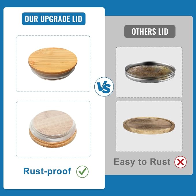 Laundry Detergent Dispenser Set with Bamboo Lids and Handles - Easy Pour 2 Pack 50 oz Liquid Laundry Containers for Laundry Room Organization and Storage - Image 8