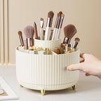 fanado 360° Rotate Makeup Brush Holder Organizer, Makeup Organizers Countertop, Makeup organization and Skincare Storage for Vanity, Desktop, Bathroom (Ivory) - Image 3
