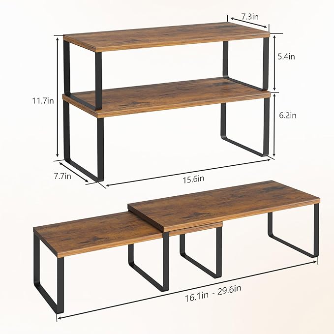 NEX Cabinet Organizer Shelf, Kitchen Counter Shelves Set of 4 - Image 3