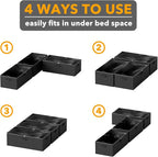 SpaceAid 3 Pack 10" High Under Bed Storage Containers, Large Underbed Storage Organizer Bins with Lids for Bedroom, Dorm, Clothes, Closet Organization, Bed Sheets and Blankets (Black) - Image 6
