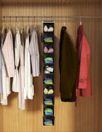 Libeder 10-Shelf Hanging Shoe Organizers with Side Pockets, Black - Image 2