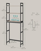 SONGMICS 3-Tier Bamboo Over The Toilet Storage, Adjustable Shelf, 66.9''H - Image 3