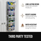 GORILLA GRIP Over The Door Organizer Storage, 5 Deep Hanging Shelves, Holds 50lbs, Closet Organizers Shelf for Bedroom, Shoes, Bathroom, Nursery, Dorm Essentials, 58x15 Inches, Quatrefoil - Image 5