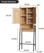 Vabches Over The Toilet Storage Cabinet with 2-Door Design Bathroom Organizers and Storage with Anti-Tip Device Over Toilet Organizer with Shelves for Bathroom,Restroom,Laundry Natural - Image 2