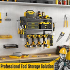 SUNALLY Power Tool Organizer, Wall Mount Garage Tools Storage Rack, Black - Image 7