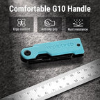 WORKPRO Folding Utility Knife, Quick Change Box Cutter, G10 Handle, Blue - Image 2