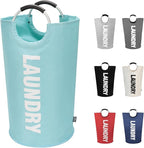 DOKEHOM 90L Large Laundry Basket Bag, Collapsible Tall Hamper, Light Blue by DOKEHOM