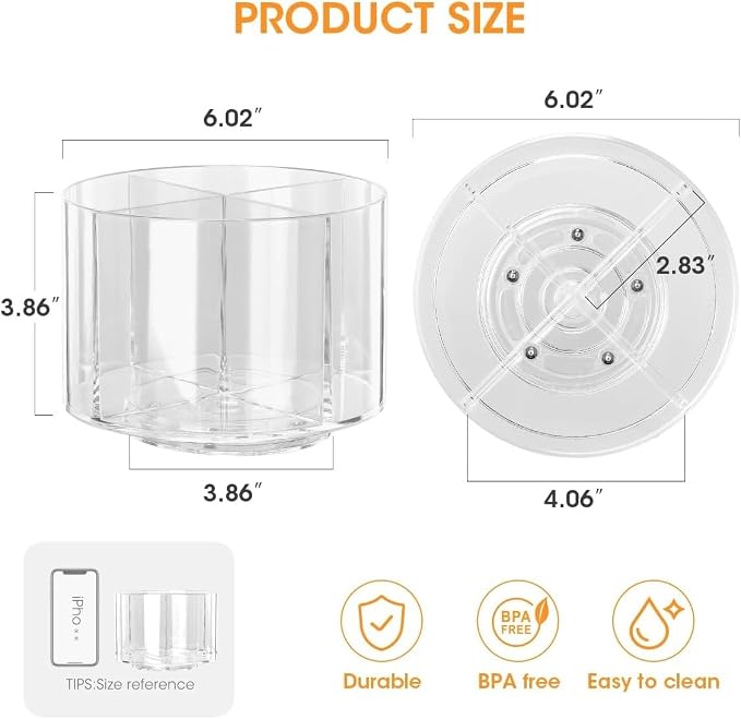 AIEVE Drink Packet Organizer, Lazy Susan 360° Turntable Organizer for Drink Mix Hydration Packets, Water Flavor Acrylic Container Tea Bag Holder for Kitchen Storage Organization - Image 4